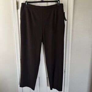 NWT KIM ROGERS‎ 22W Chocolate Brown Straight Leg Comfort Waist Trouser Pants NEW